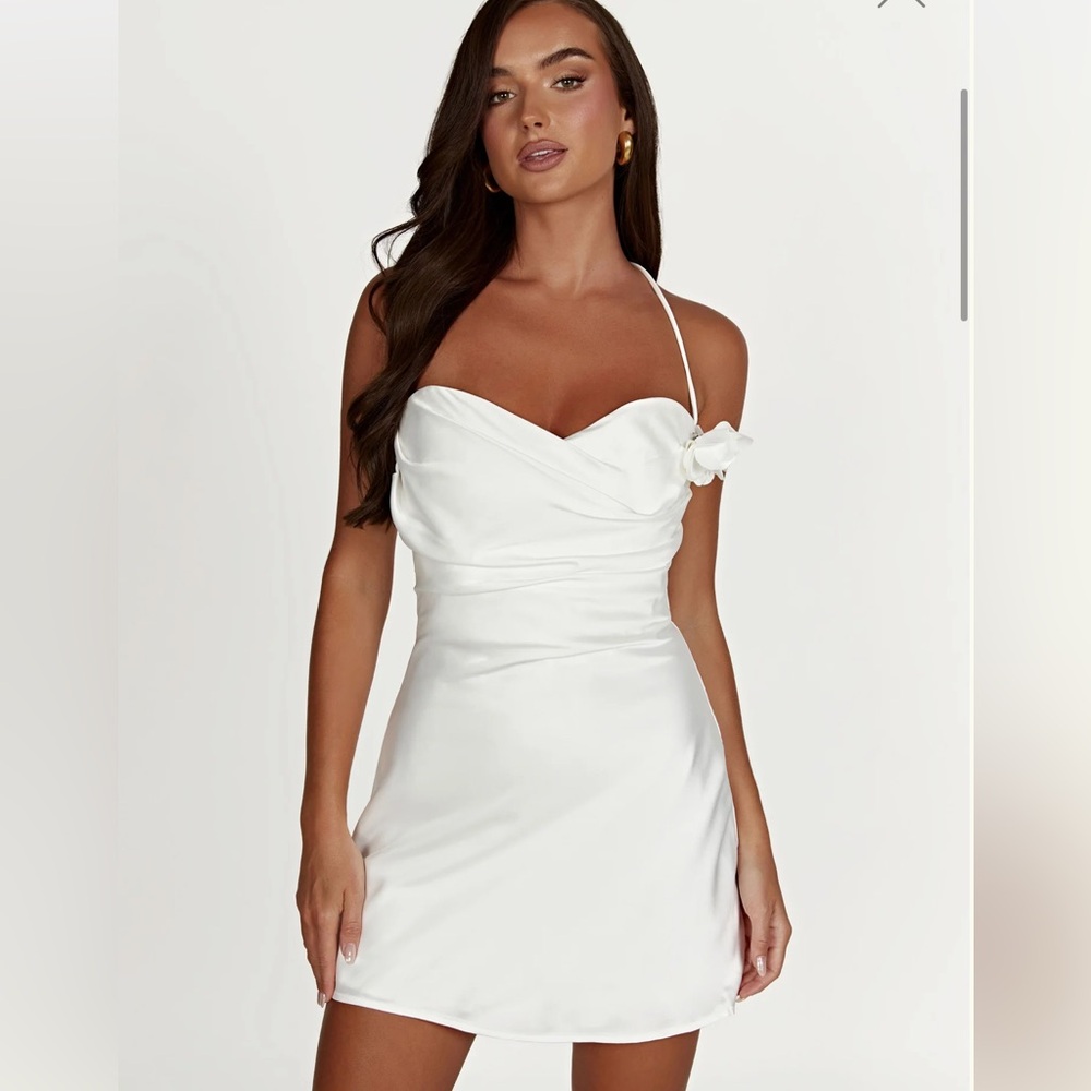 Meshki Otillie Rose Halter Mini Dress NWT
